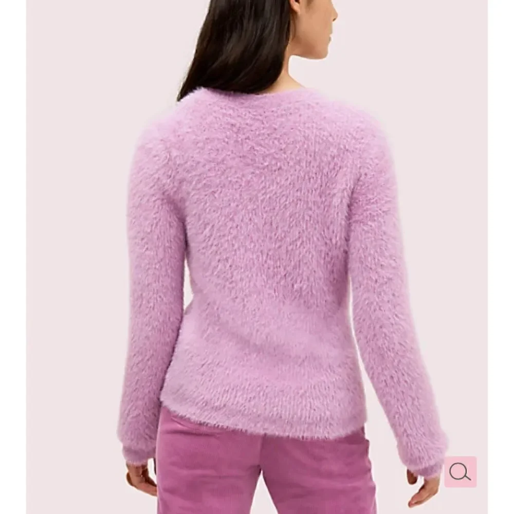 Kate Spade New York Lilac Spritz Fuzzy Knit Sweater NWOT Size Small